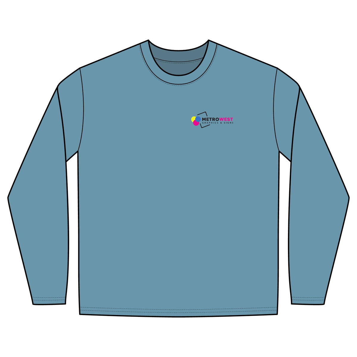 Unisex Pro-Lock Performance Long Sleeve T-Shirt AllPro 48400 - Front and Back