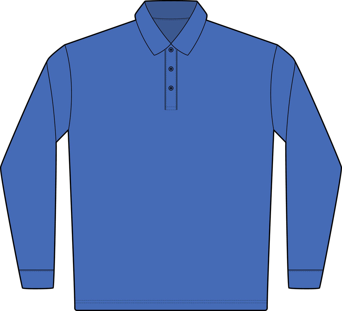 Rapid Dry Long Sleeve Polo Port Authority K455LS - Front + Back
