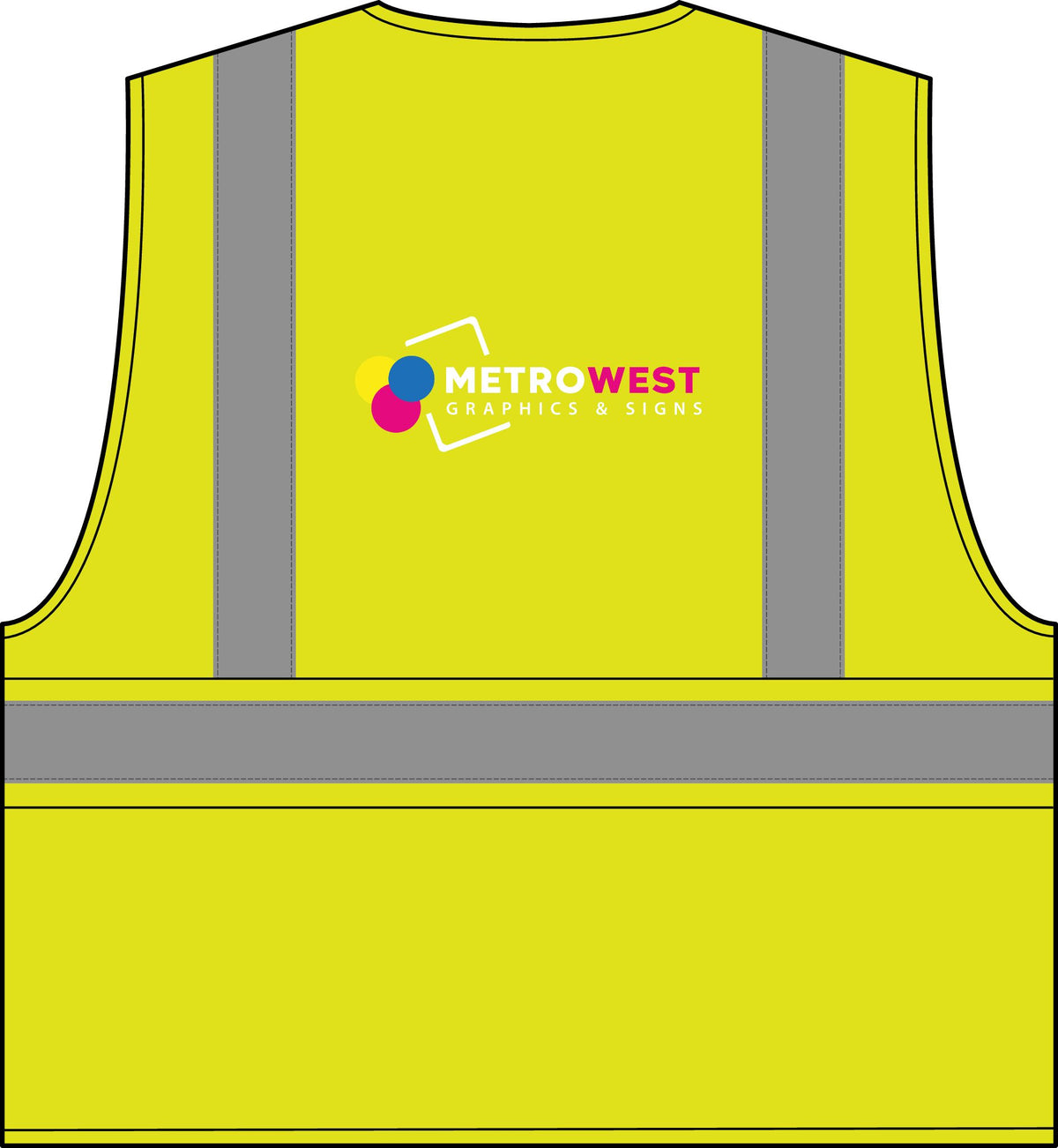 Printed dual-color safety vest, view 3