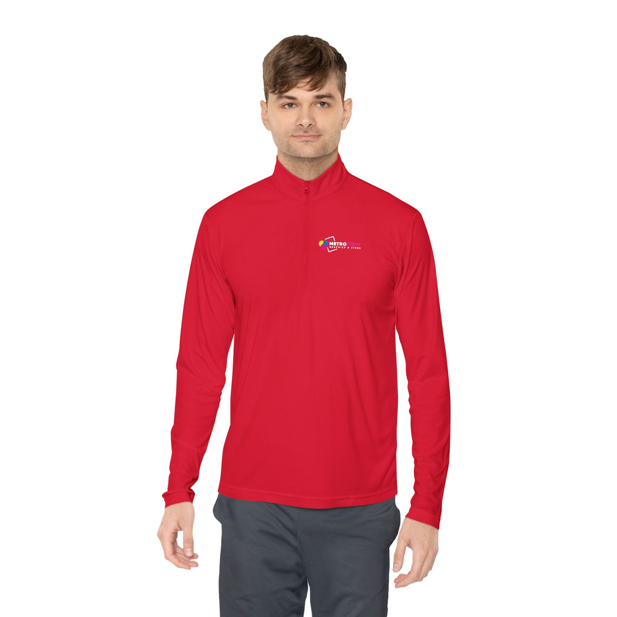 Unisex Quarter-Zip Pullover Sport-Tek ST357 - Front + Back