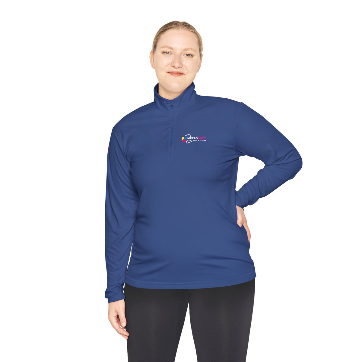 Sport-Tek quarter-zip printed front and back, view 7