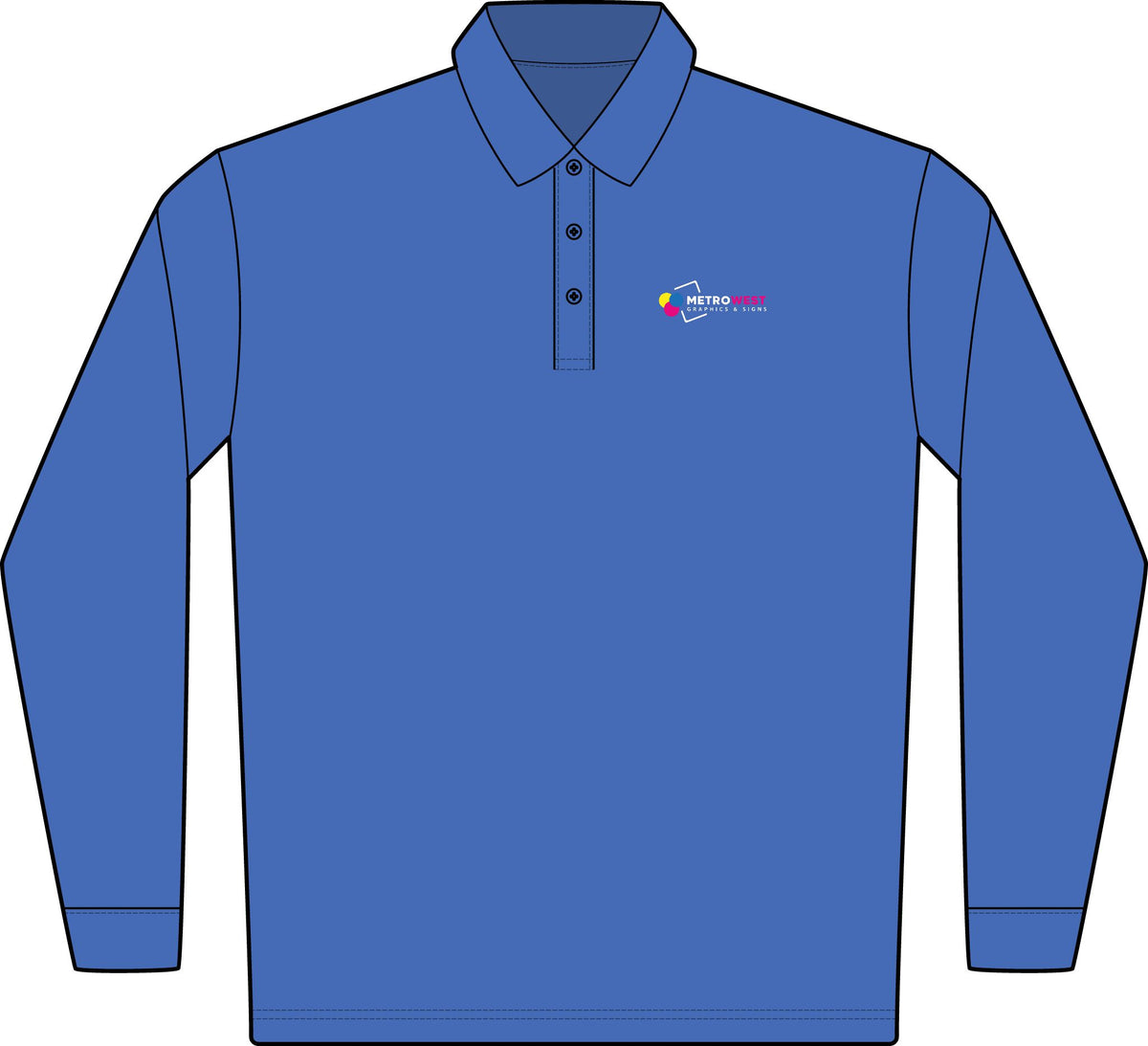 Rapid Dry Long Sleeve Polo Port Authority K455LS - Front + Back