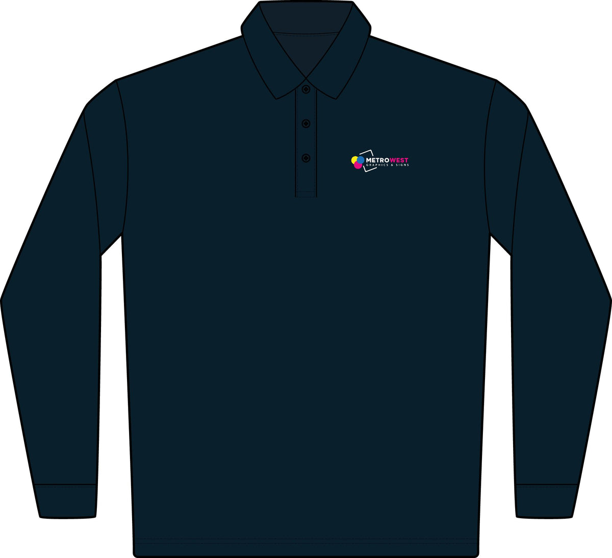 Rapid Dry Long Sleeve Polo Port Authority K455LS - Front + Back
