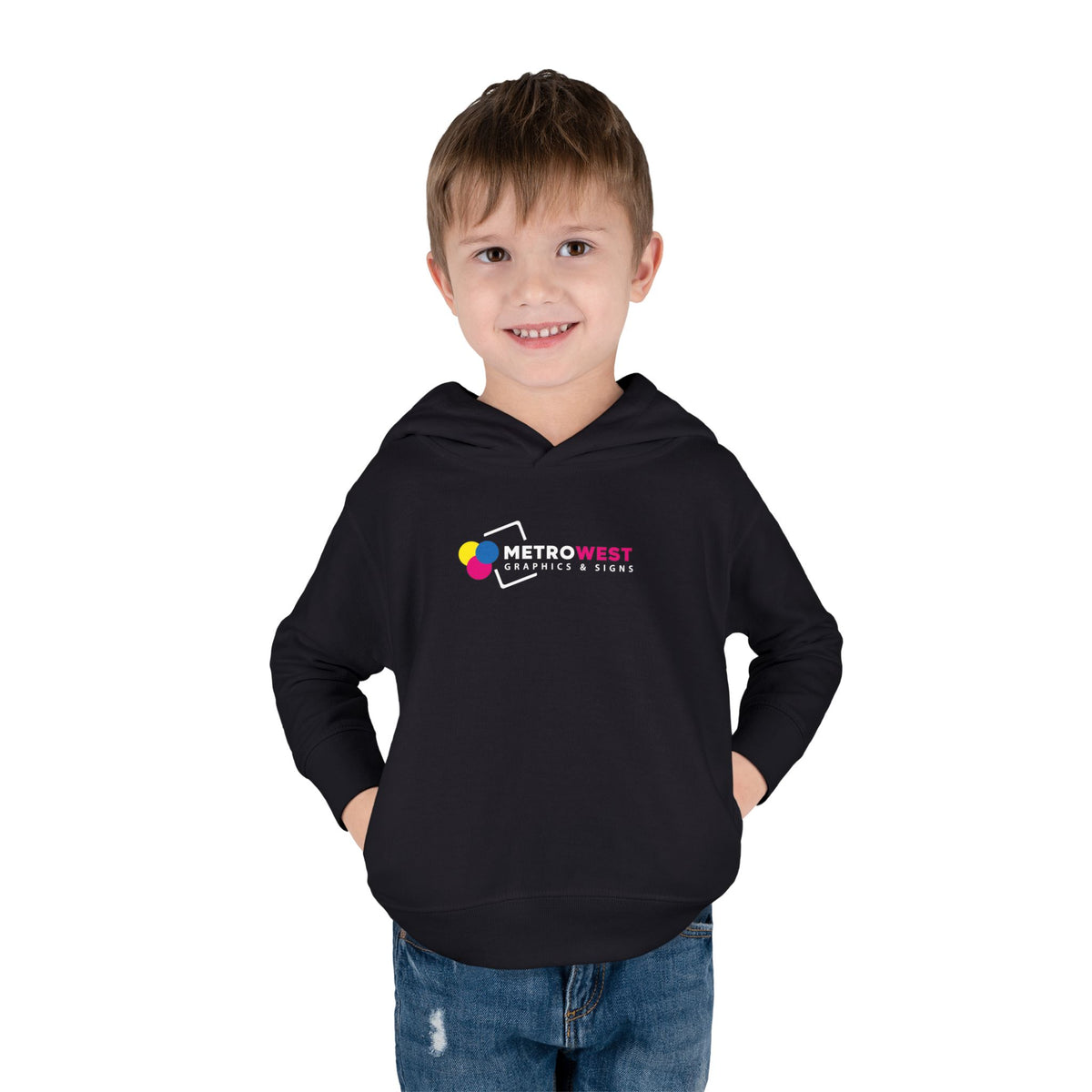 Toddler Pullover Fleece Hoodie - Front + Back