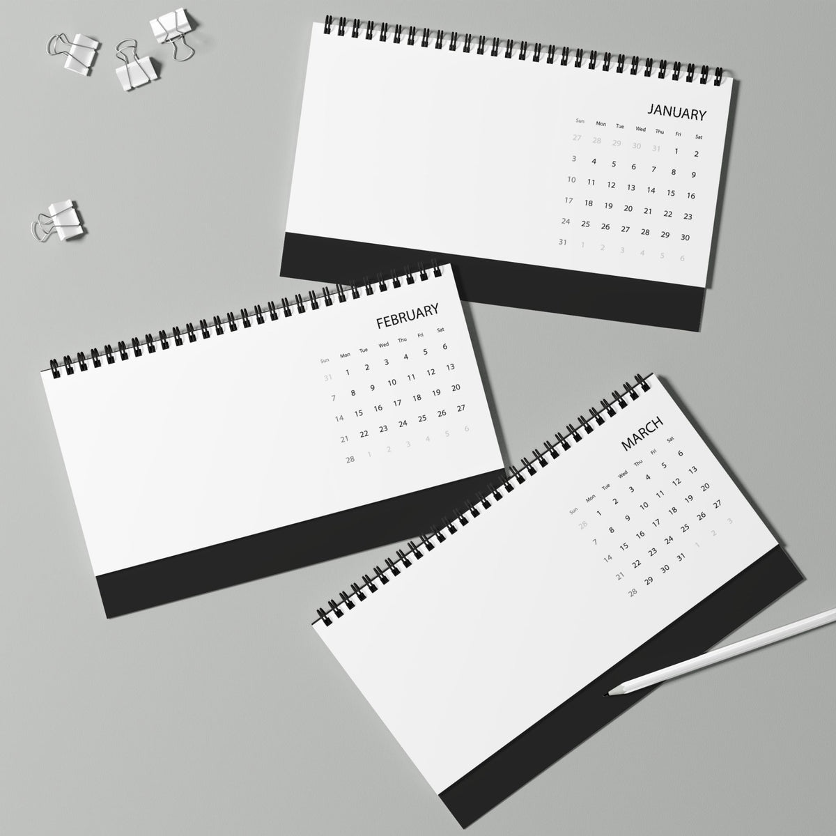 Custom printed desk calendar, view 4