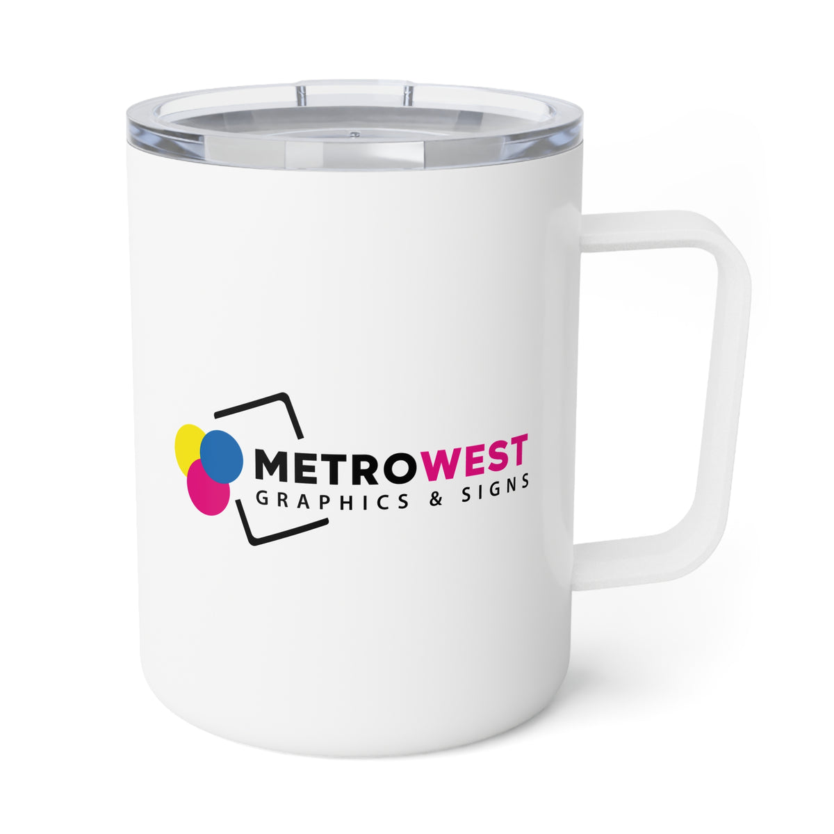Custom printed insulated coffee mug, view 5