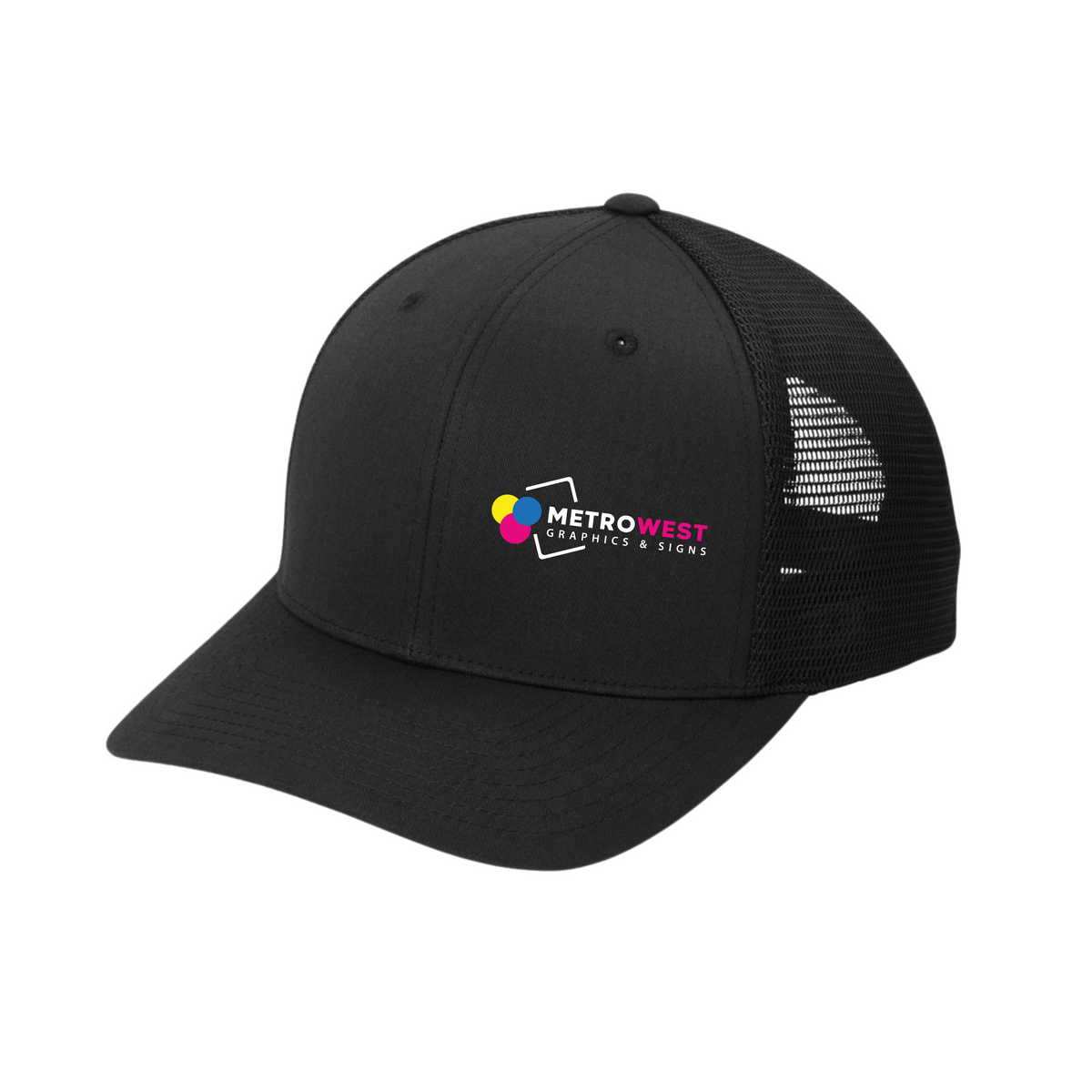 Flexfit mesh cap with printed logo on the front
