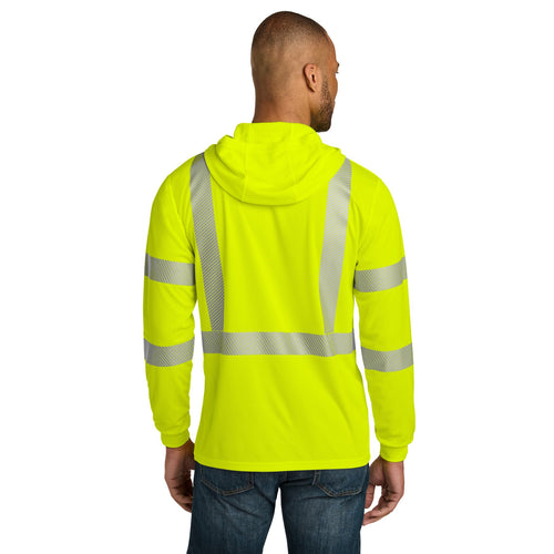 ANSI 107 Class 3 Long Sleeve Segmented Tape Hooded Tee - Front