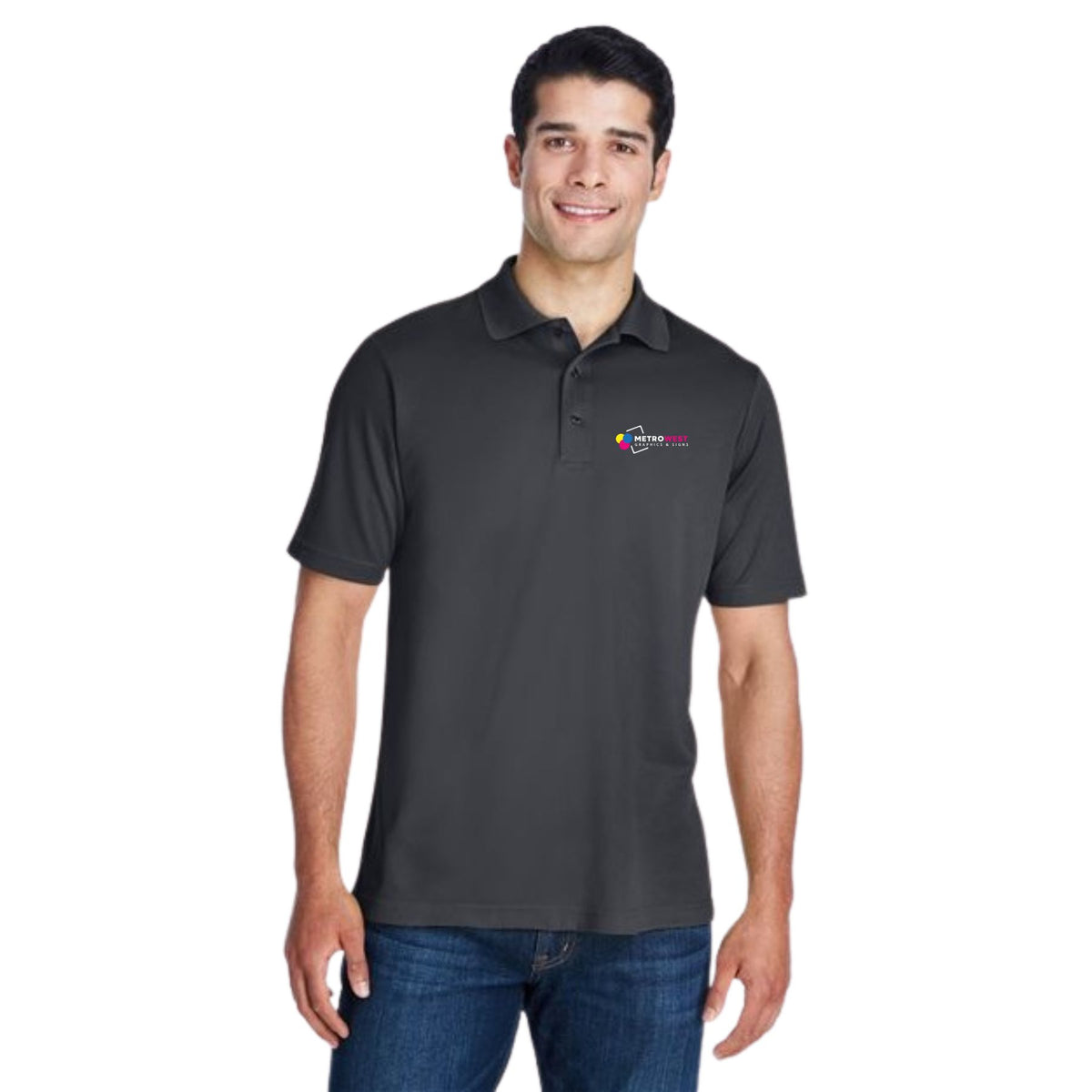 Men's Origin Performance Piqué Polo CORE365 88181 - Front + Back