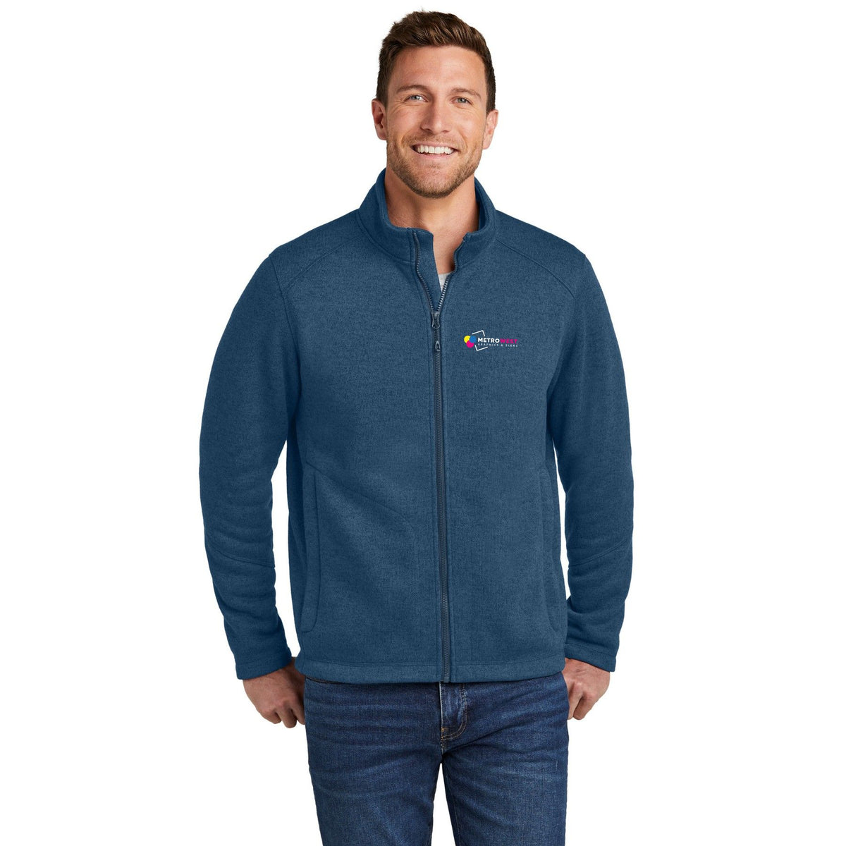 Arc Sweater Fleece Jacket Port Authority F428 - Front + Back