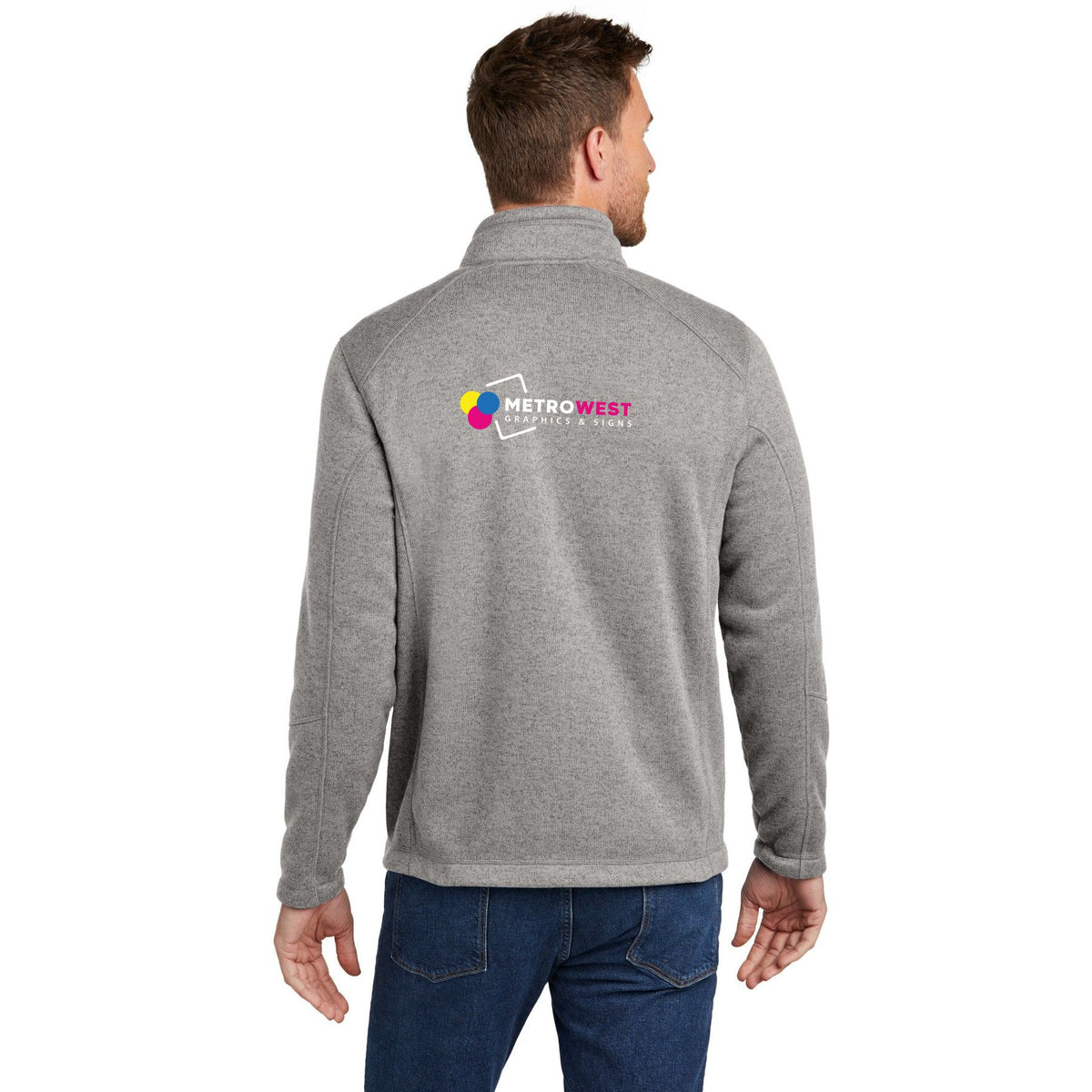 Arc Sweater Fleece Jacket Port Authority F428 - Front + Back