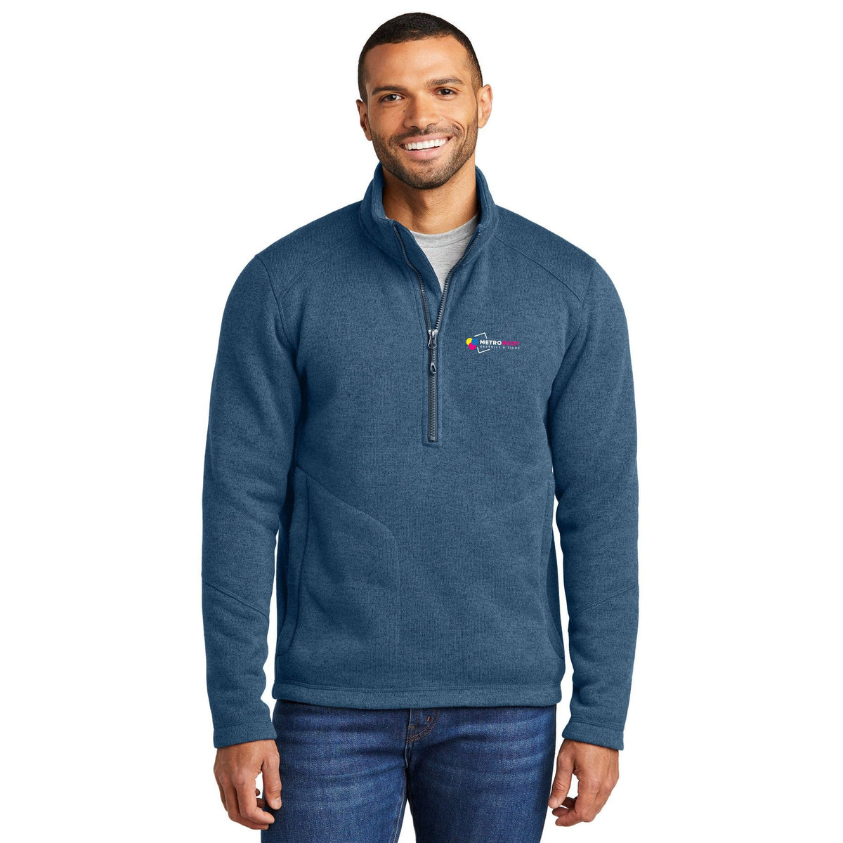 Arc Sweater Fleece 1/4-Zip Port Authority F426 - Front + Back