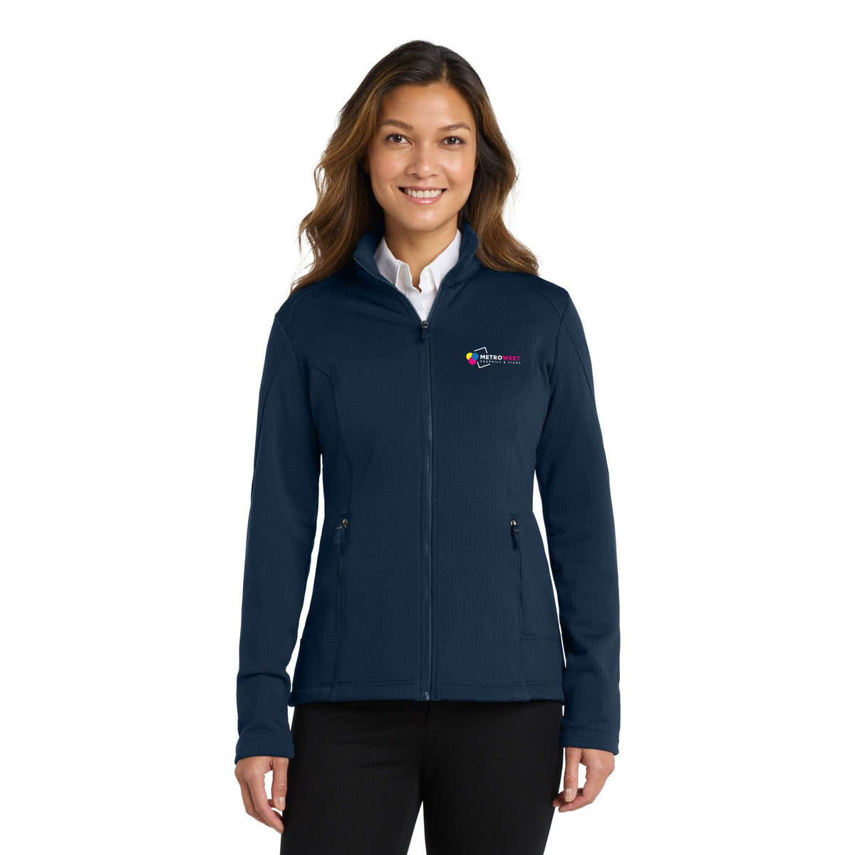 Women's Grid Fleece Jacket Port Authority L239 - Front