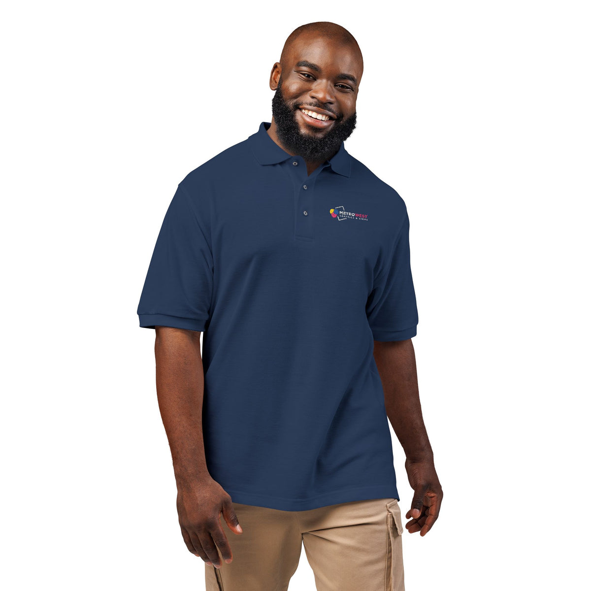 Unisex embroidered polo shirt for staff uniforms, view 6