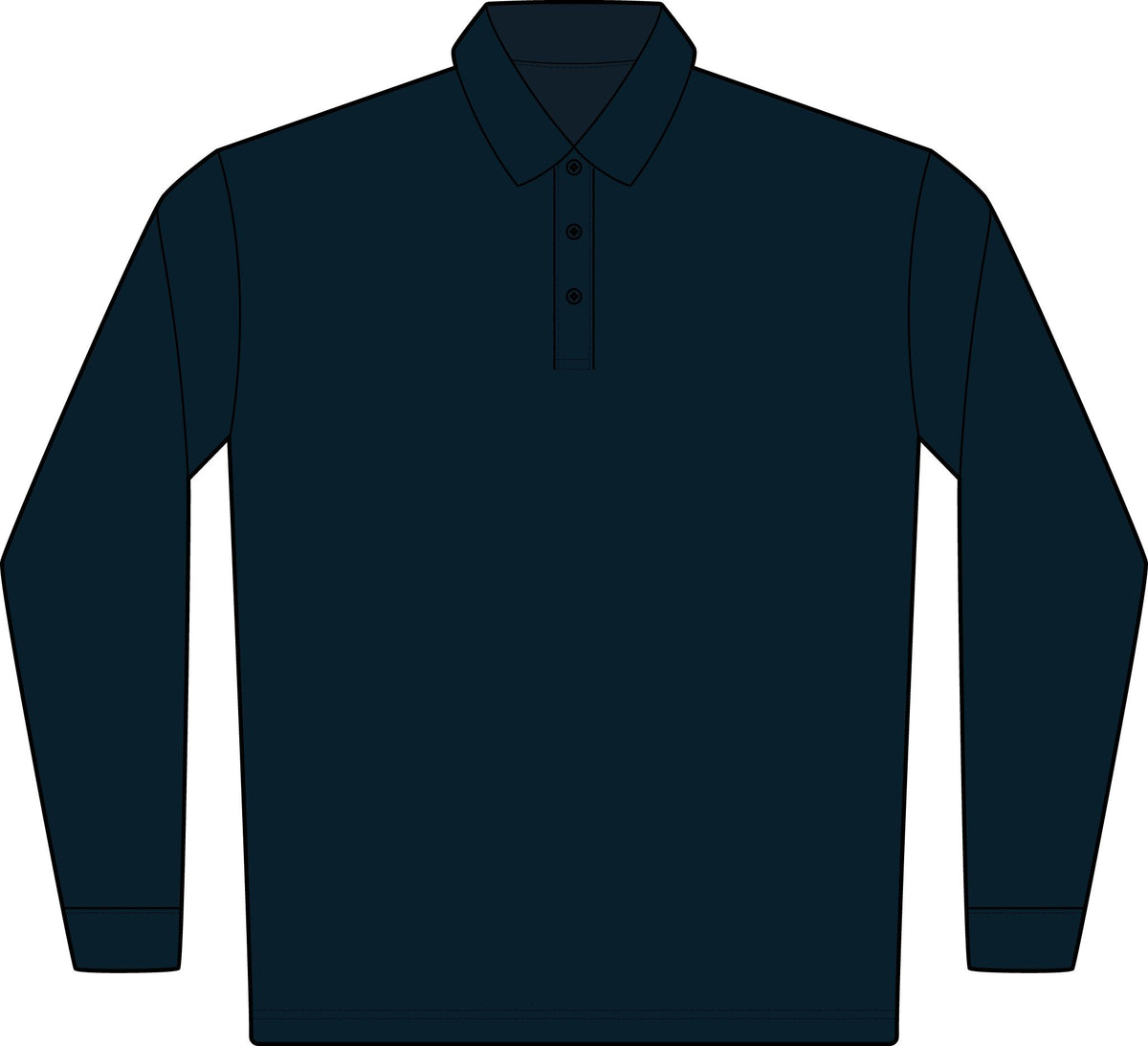 Rapid Dry Long Sleeve Polo Port Authority K455LS - Front + Back + Sleeves