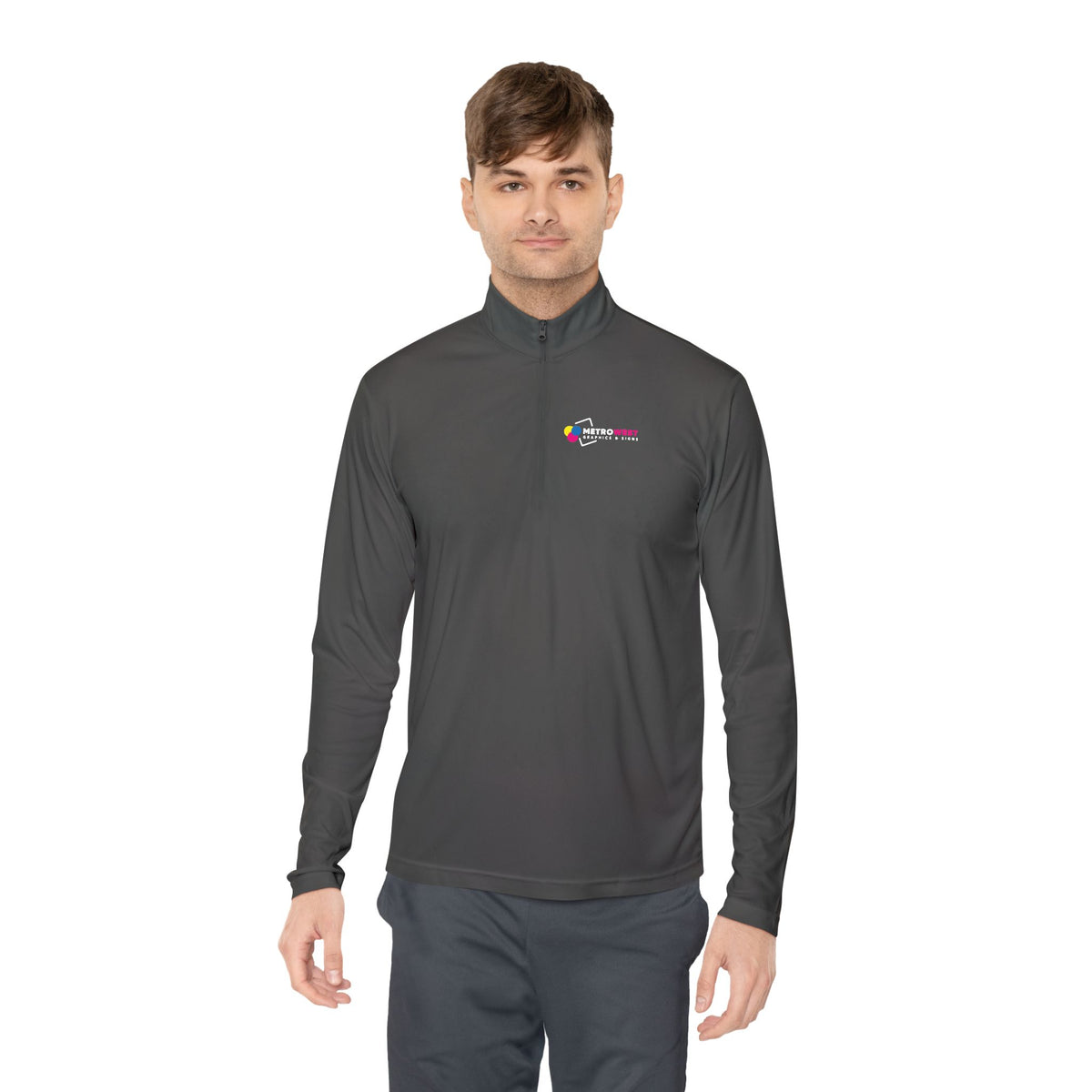 Unisex Quarter-Zip Pullover Sport-Tek ST357 - Front + Back