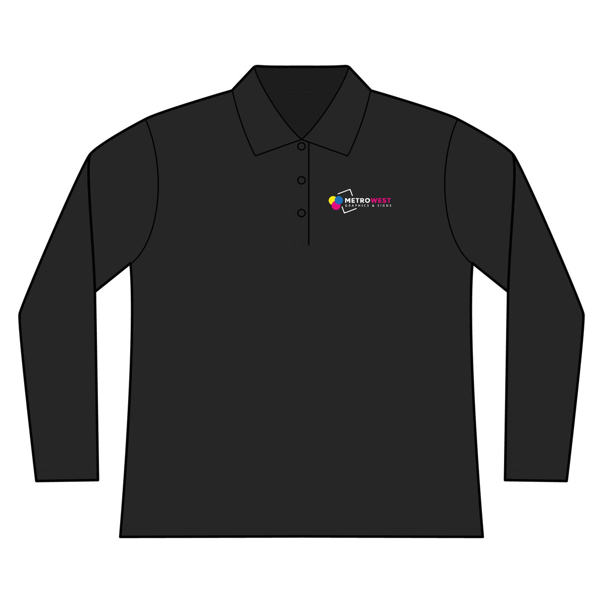 Women's Long Sleeve Piqué Polo CORE365 78192 - Front + Back