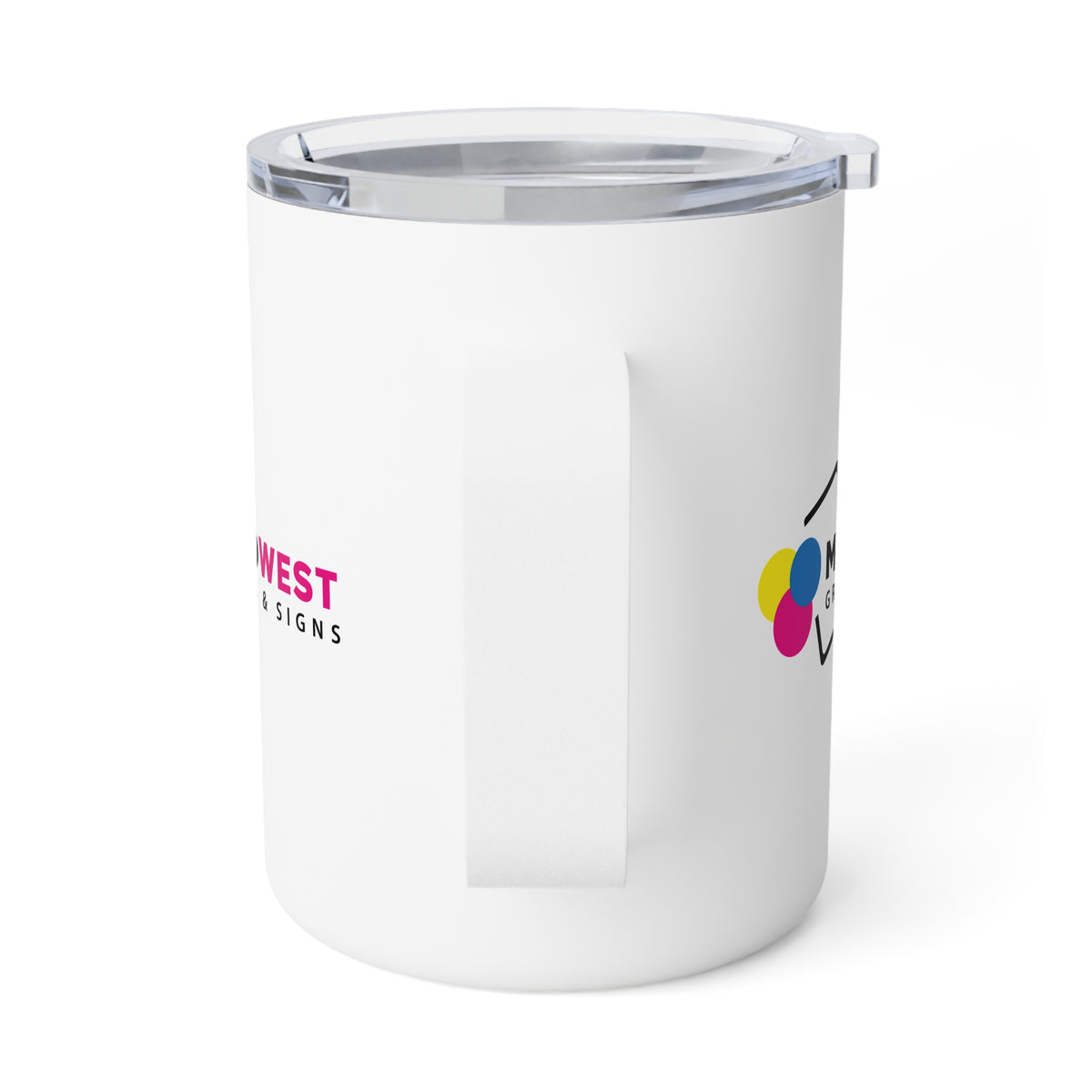 Custom printed insulated coffee mug, view 3