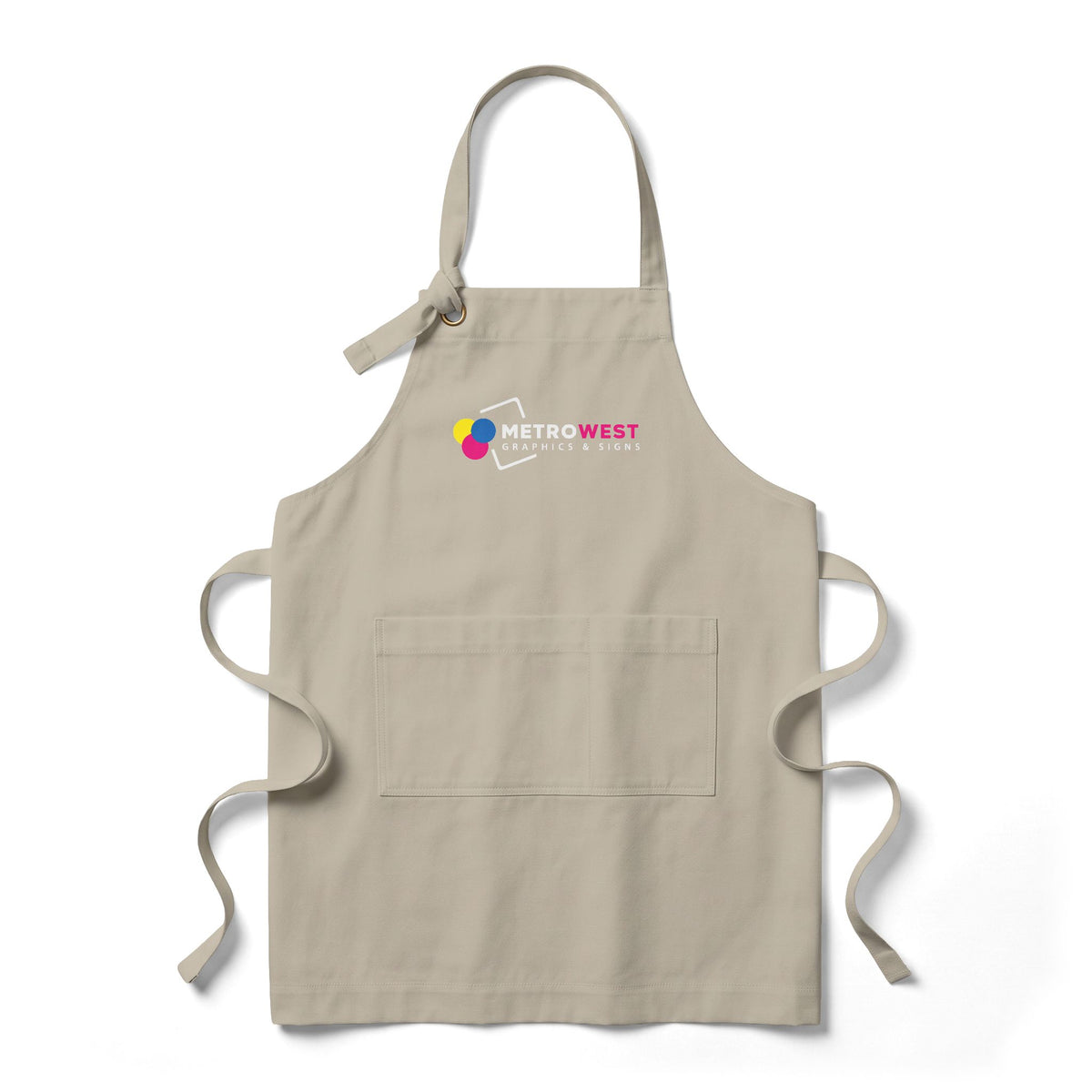 Printed bib apron for restaurant staff, view 3