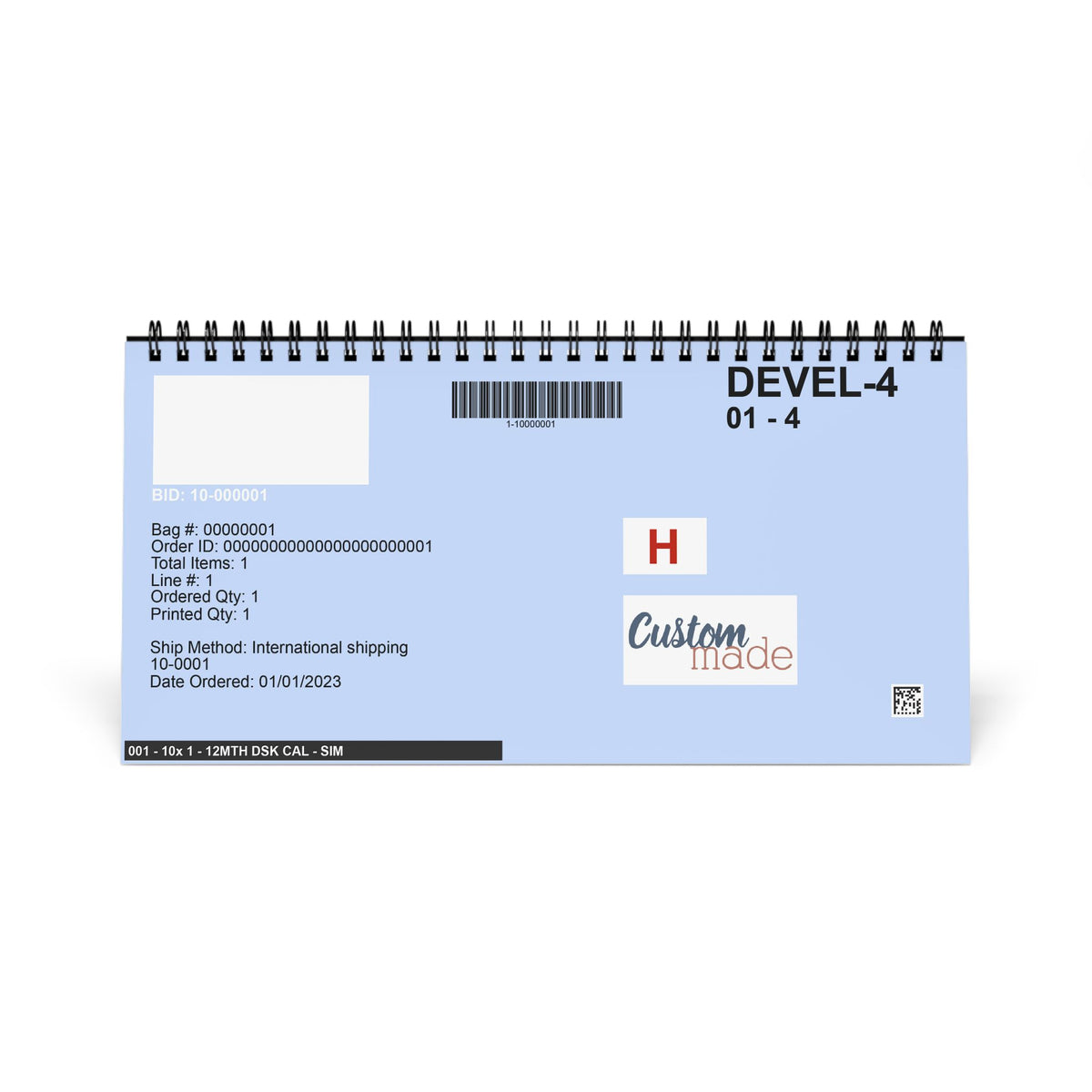 Custom printed desk calendar, view 3