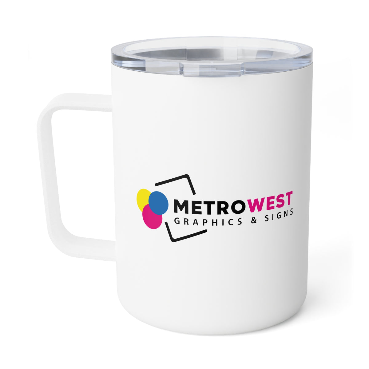 Custom printed insulated coffee mug, view 4