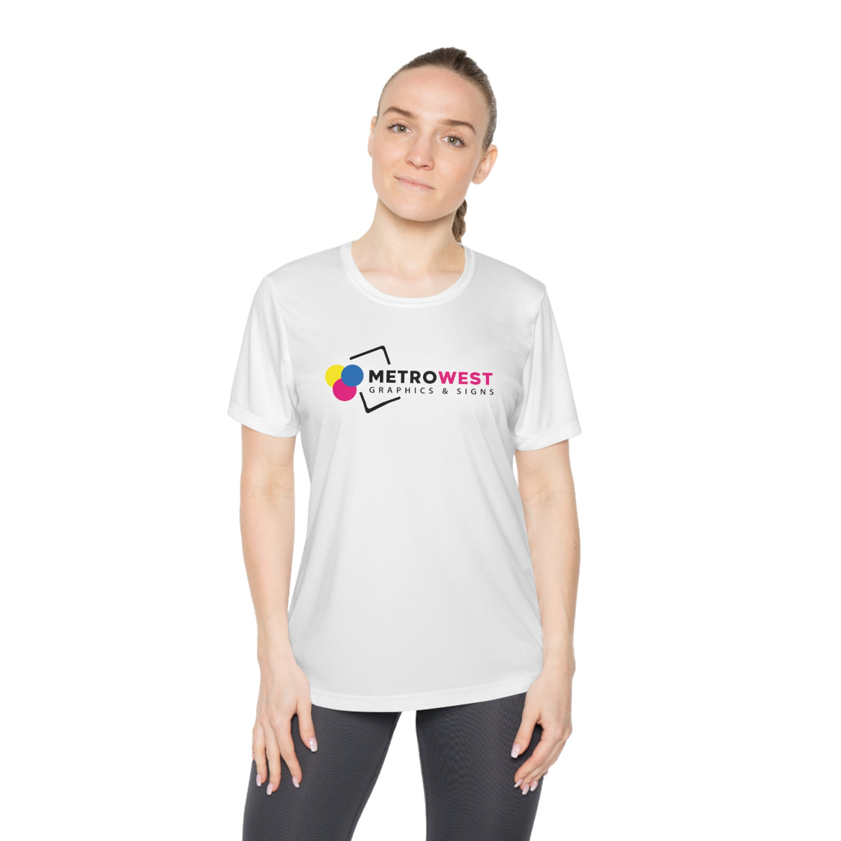 Women's printed performance t-shirt, view 2