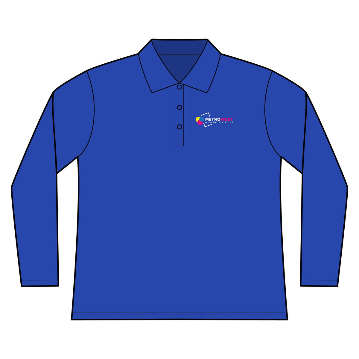 Copy of Women's Long Sleeve Piqué Polo CORE365 78192 - Front + Back + Sleeves