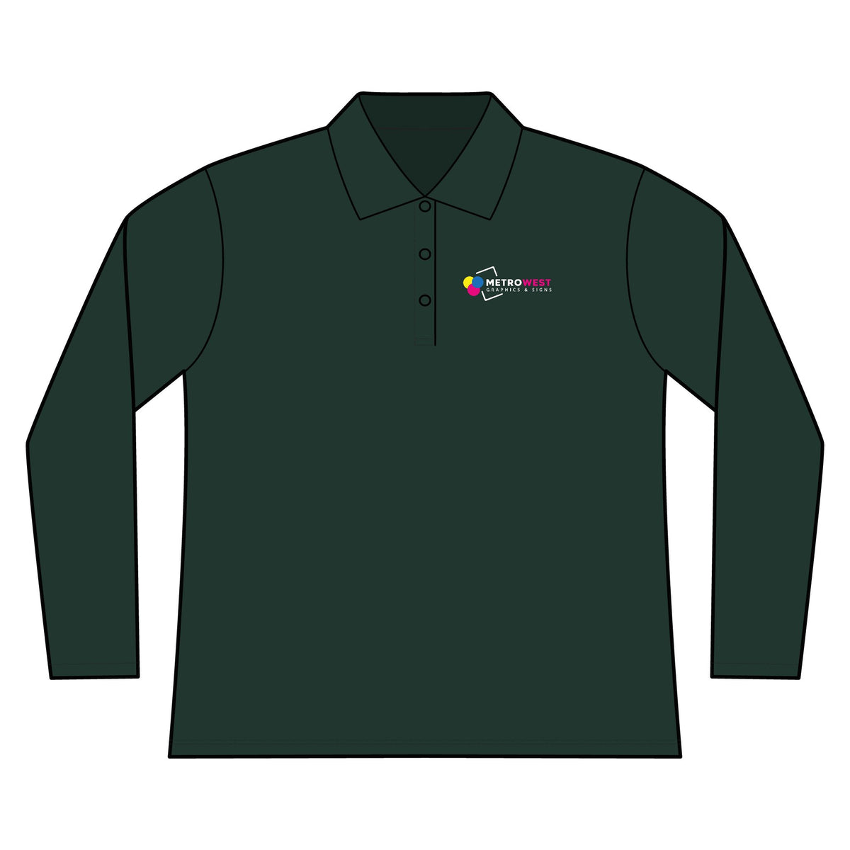 Copy of Women's Long Sleeve Piqué Polo CORE365 78192 - Front + Back + Sleeves