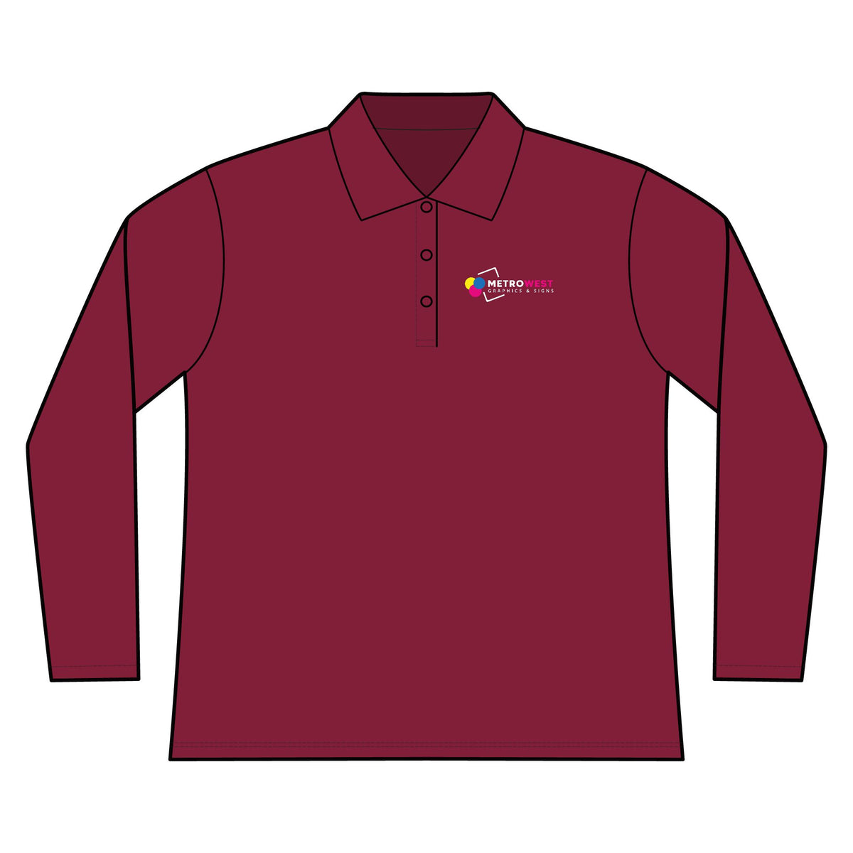 Copy of Women's Long Sleeve Piqué Polo CORE365 78192 - Front + Back + Sleeves