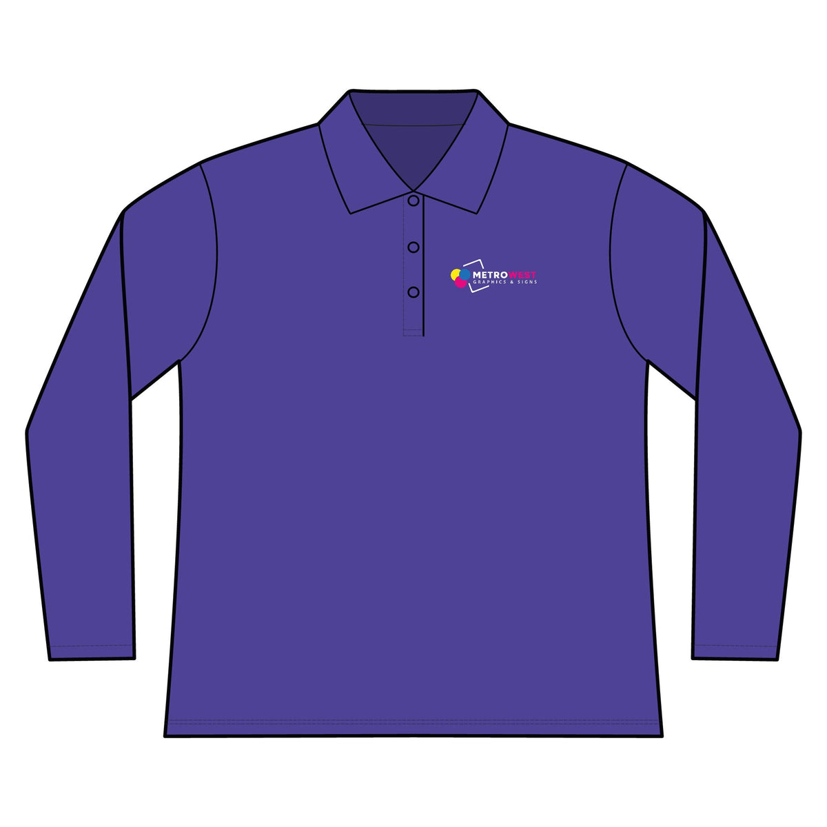 Copy of Women's Long Sleeve Piqué Polo CORE365 78192 - Front + Back + Sleeves