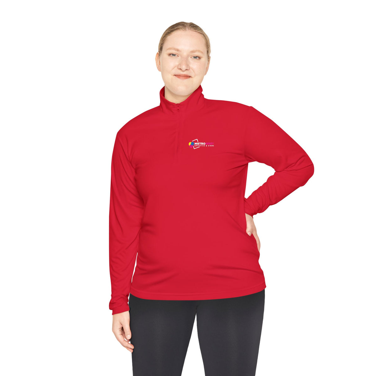 Sport-Tek quarter-zip printed front and back, view 8