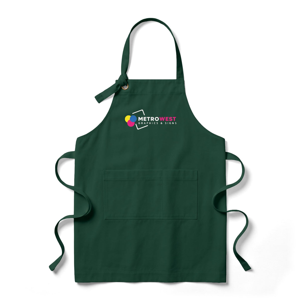 Printed bib apron for restaurant staff, view 7