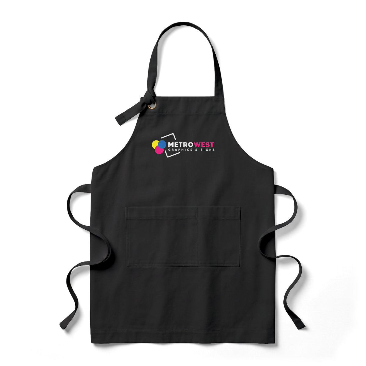 Printed bib apron for restaurant staff, view 6