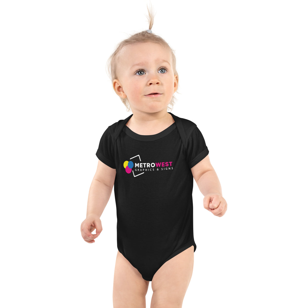 Printed baby bodysuit, view 3