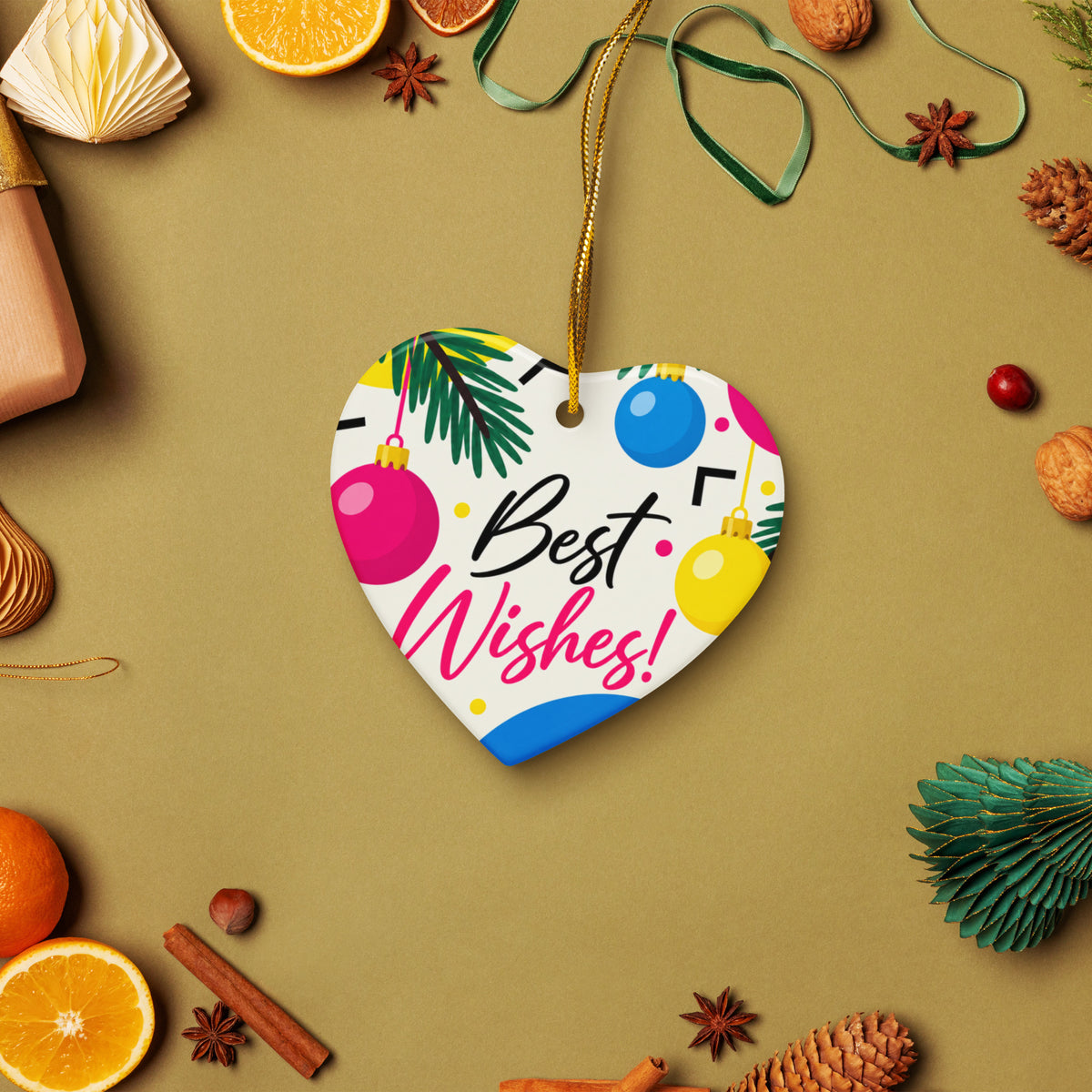 Custom printed ceramic ornament, view 2