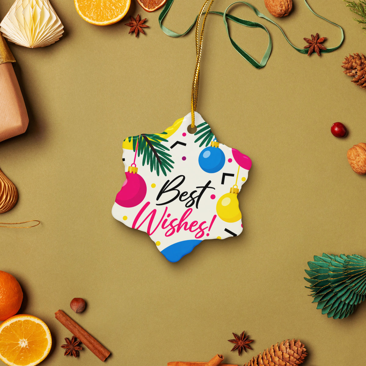 Custom printed ceramic ornament, view 3