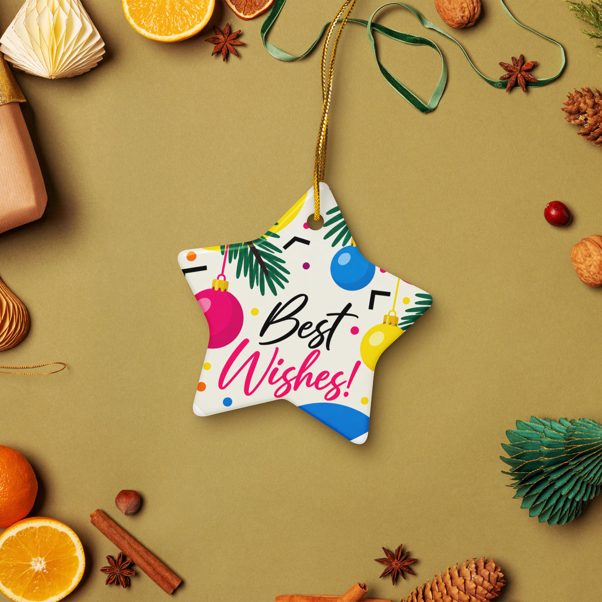 Custom printed ceramic ornament, view 4