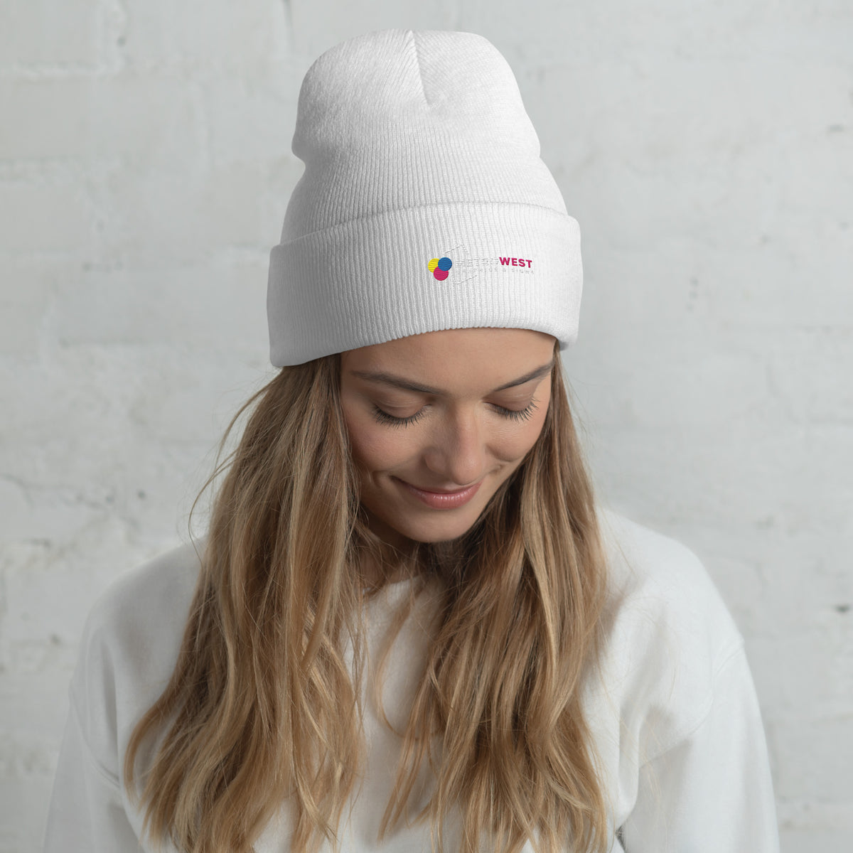 Embroidered knit beanie for company merch, view 12