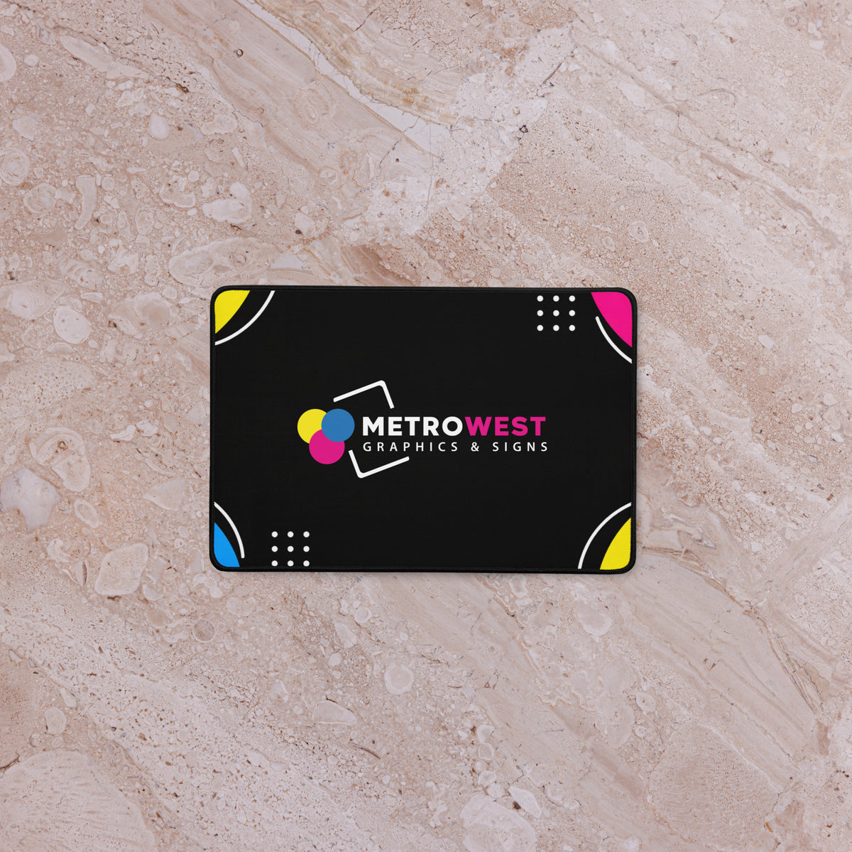 Desk mat with custom printed logo