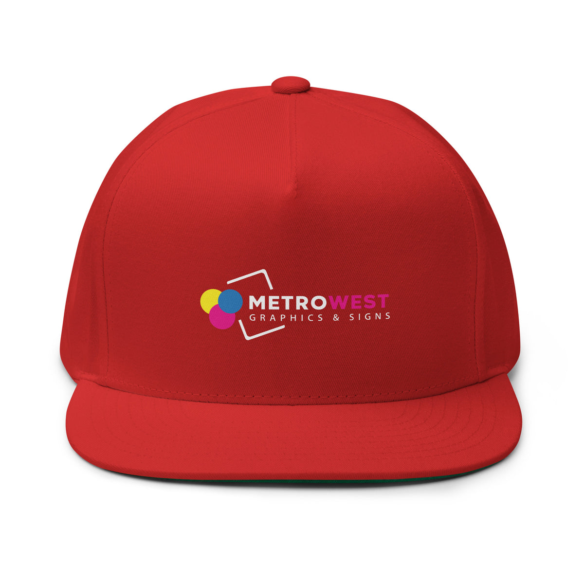 Printed flat bill cap for team merch, view 5