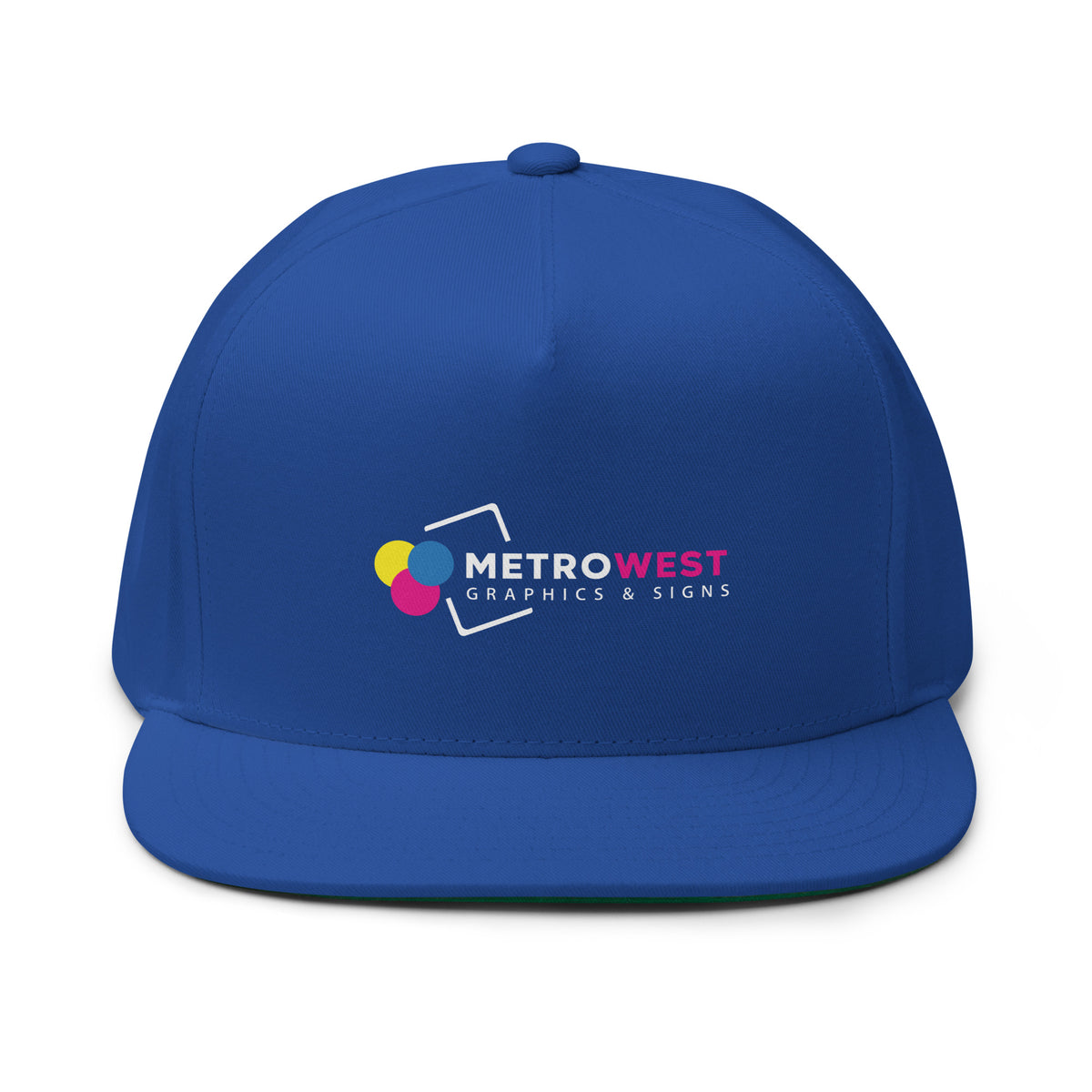 Printed flat bill cap for team merch, view 4