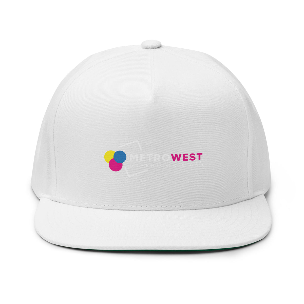 Printed flat bill cap for team merch, view 7