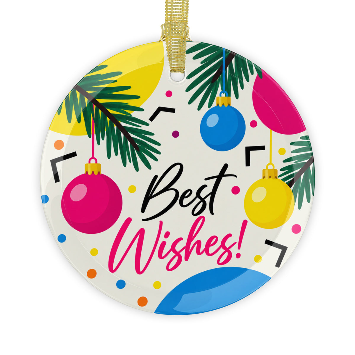 Glass ornament with custom printed design