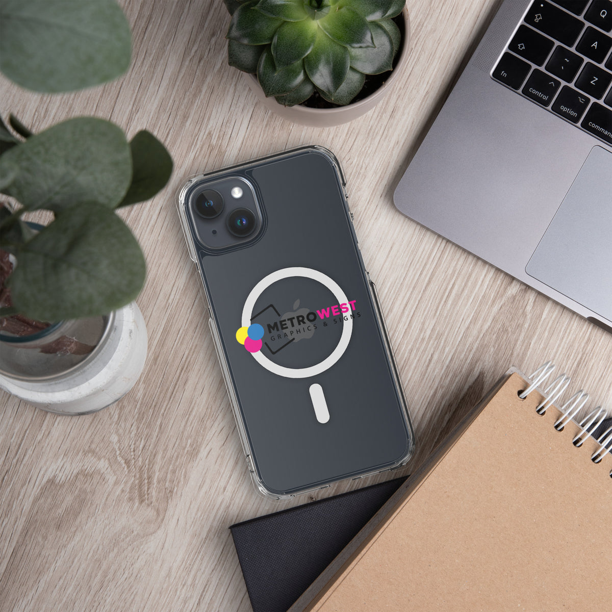 Custom printed clear iPhone case, view 5