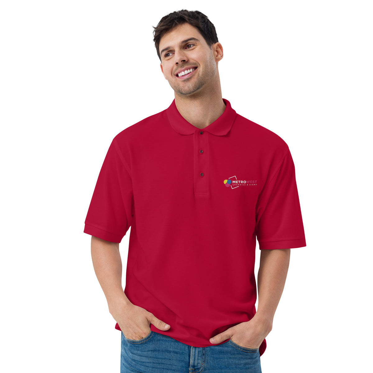 Men's embroidered premium polo shirt, view 11