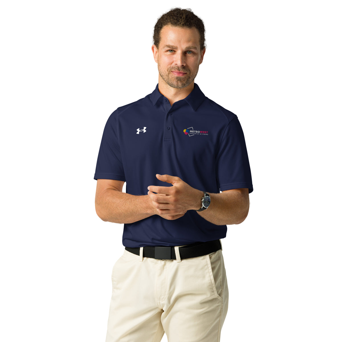 Under Armour performance polo shirt with embroidered company logo