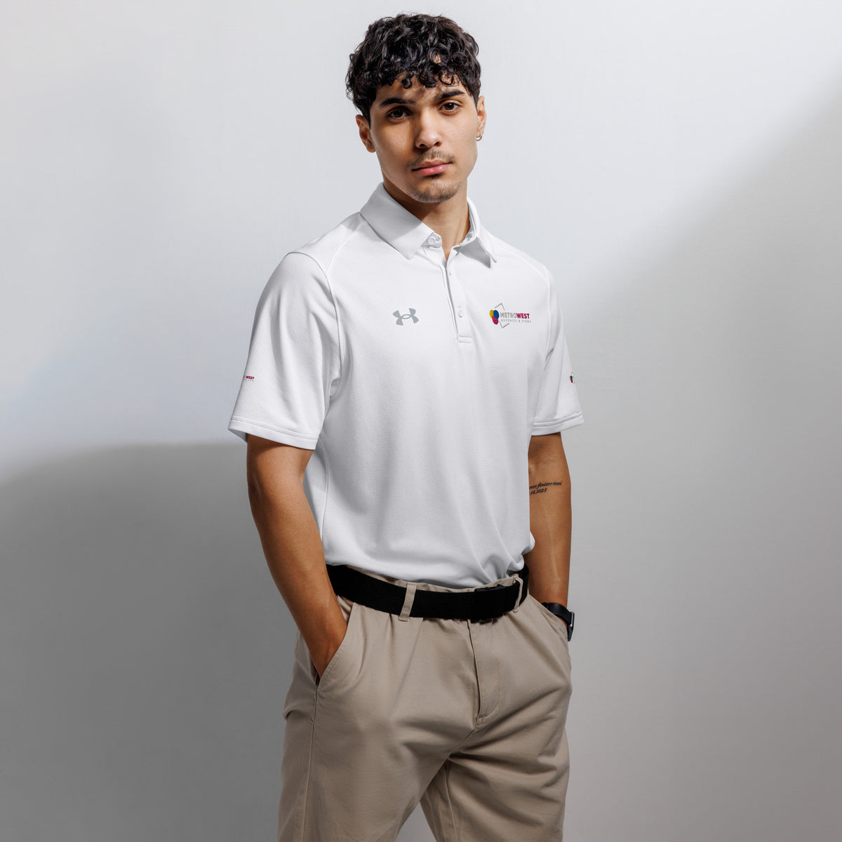 Under Armour polo embroidered on chest and sleeves, view 5