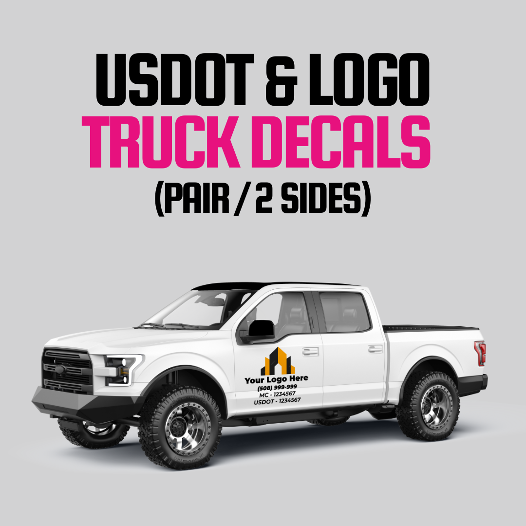 USDOT & Logo Truck Decals (Pair / 2 Sides)