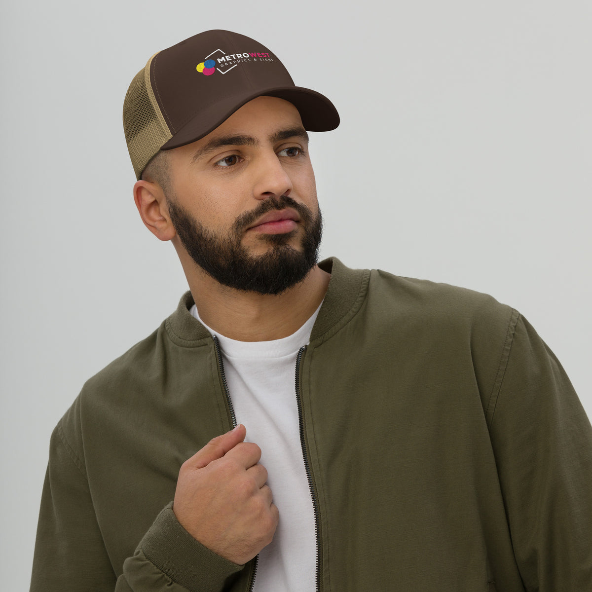 Embroidered retro trucker hat, view 9