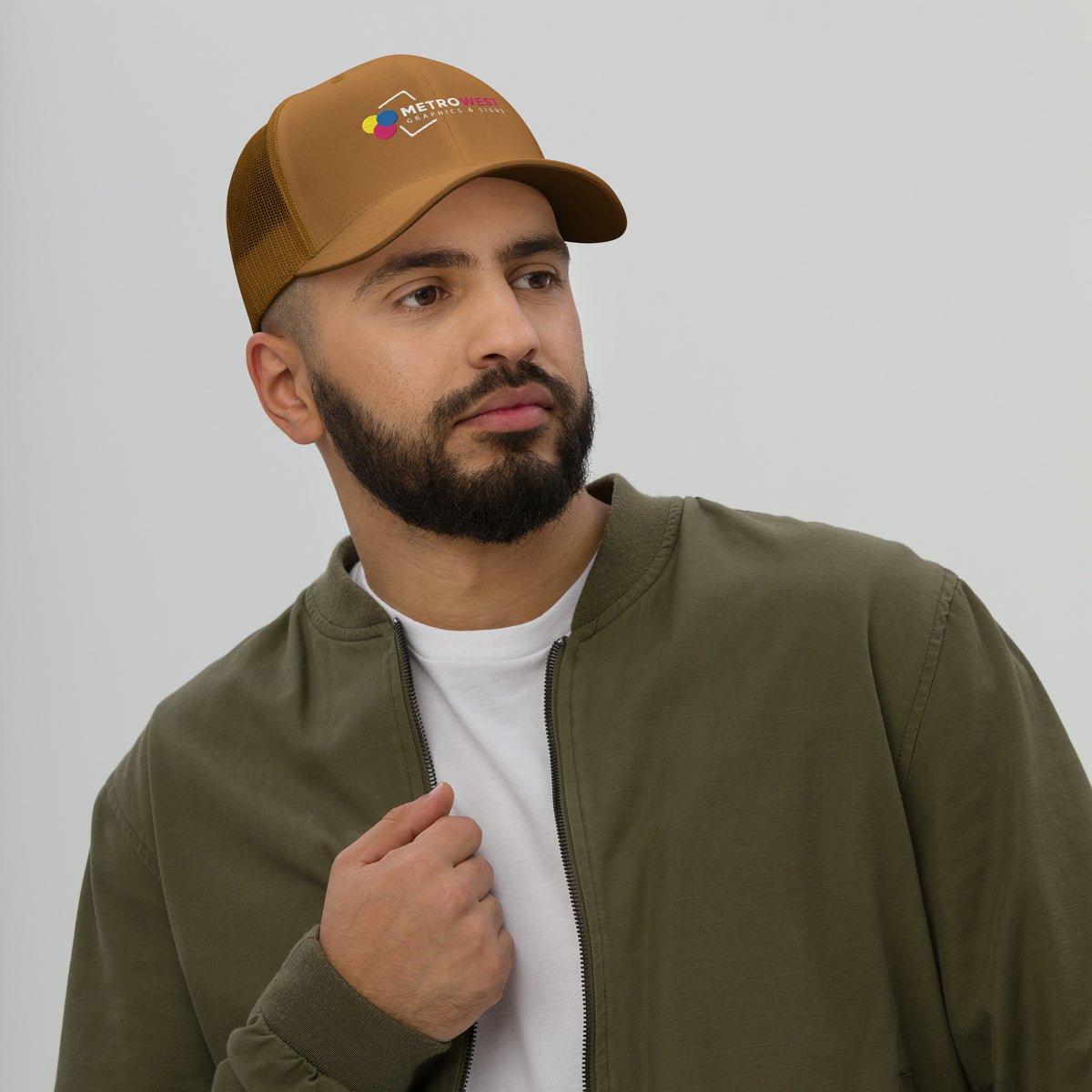 Embroidered retro trucker hat, view 12